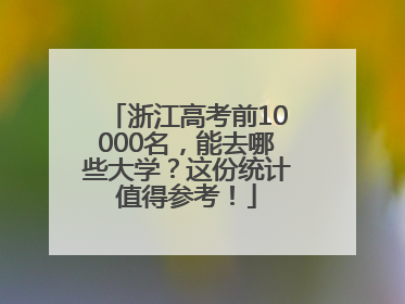 浙江高考前10000名，能去哪些大学？这份统计值得参考！