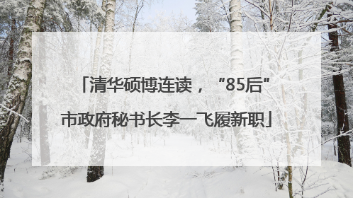 清华硕博连读，“85后”市政府秘书长李一飞履新职