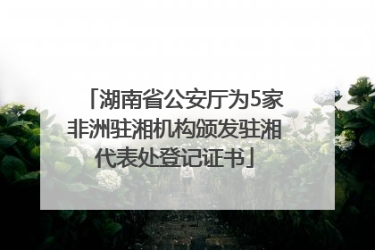 湖南省公安厅为5家非洲驻湘机构颁发驻湘代表处登记证书