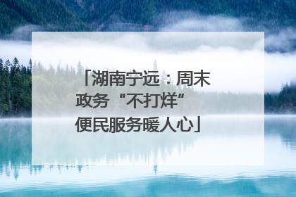 湖南宁远：周末政务“不打烊” 便民服务暖人心