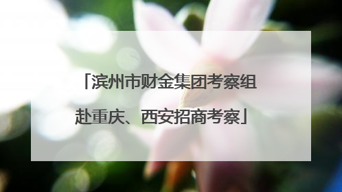滨州市财金集团考察组赴重庆、西安招商考察