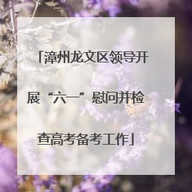漳州龙文区领导开展“六一”慰问并检查高考备考工作