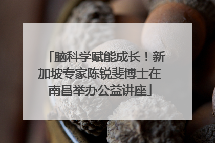脑科学赋能成长！新加坡专家陈锐斐博士在南昌举办公益讲座