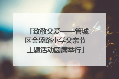 致敬父爱——管城区金盛路小学父亲节主题活动圆满举行