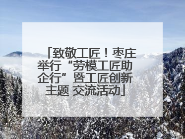 致敬工匠！枣庄举行“劳模工匠助企行”暨工匠创新主题 交流活动