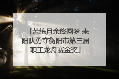 苦练月余终圆梦 耒阳队勇夺衡阳市第三届职工龙舟赛金奖