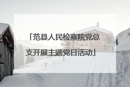 范县人民检察院党总支开展主题党日活动