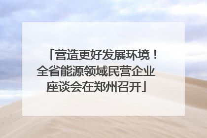 营造更好发展环境！全省能源领域民营企业座谈会在郑州召开