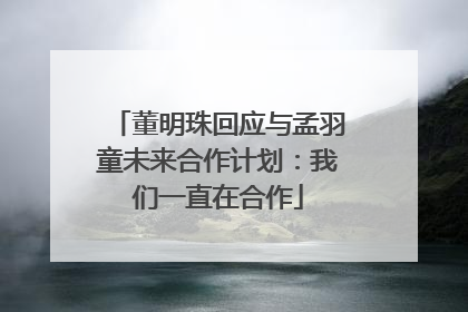董明珠回应与孟羽童未来合作计划：我们一直在合作