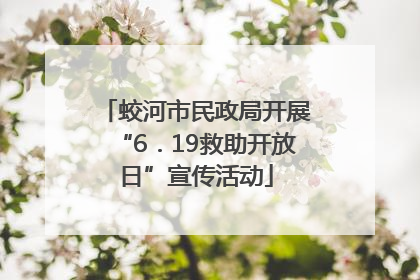 蛟河市民政局开展“6．19救助开放日”宣传活动