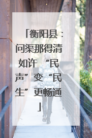 衡阳县：问渠那得清如许 “民声”变“民生”更畅通
