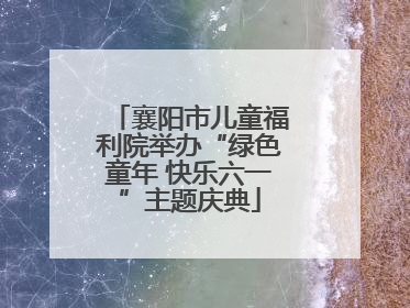 襄阳市儿童福利院举办“绿色童年 快乐六一”主题庆典