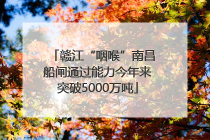 赣江“咽喉”南昌船闸通过能力今年来突破5000万吨