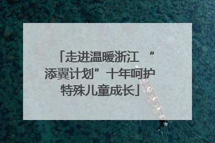 走进温暖浙江 “添翼计划”十年呵护特殊儿童成长