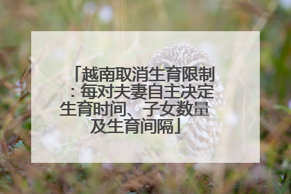 越南取消生育限制：每对夫妻自主决定生育时间、子女数量及生育间隔