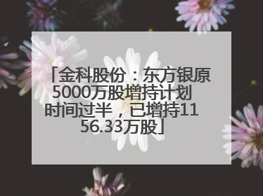 金科股份：东方银原5000万股增持计划时间过半，已增持1156.33万股