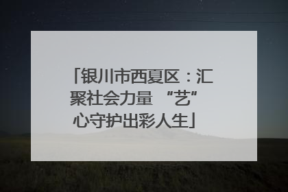 银川市西夏区：汇聚社会力量 “艺”心守护出彩人生