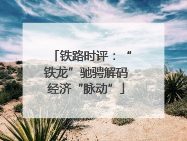 铁路时评：“铁龙”驰骋解码经济“脉动”
