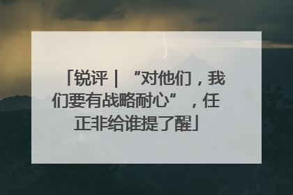锐评｜“对他们，我们要有战略耐心”，任正非给谁提了醒