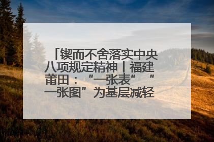 锲而不舍落实中央八项规定精神丨福建莆田：“一张表”“一张图”为基层减轻“数字负担”