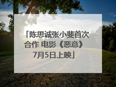 陈思诚张小斐首次合作 电影《恶意》7月5日上映