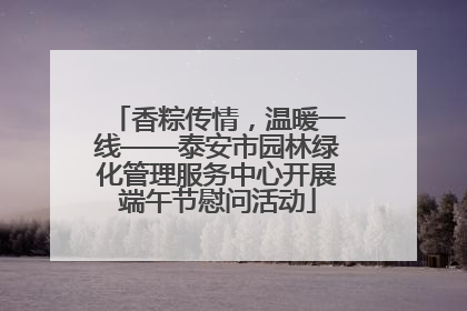 香粽传情，温暖一线——泰安市园林绿化管理服务中心开展端午节慰问活动
