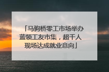 马驹桥零工市场举办蓝领工友市集，超千人现场达成就业意向
