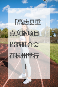 高唐县重点文旅项目招商推介会在杭州举行