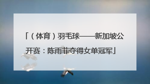 （体育）羽毛球——新加坡公开赛：陈雨菲夺得女单冠军