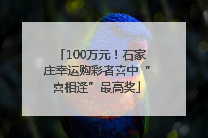 100万元！石家庄幸运购彩者喜中“喜相逢”最高奖
