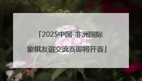 2025中国-非洲国际象棋友谊交流赛即将开赛