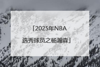 2025年NBA选秀球员之杨瀚森