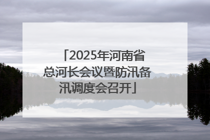 2025年河南省总河长会议暨防汛备汛调度会召开
