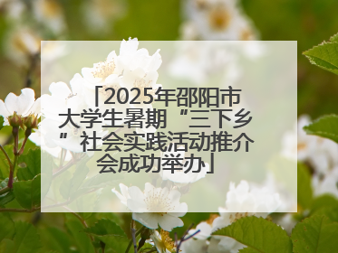 2025年邵阳市大学生暑期“三下乡”社会实践活动推介会成功举办